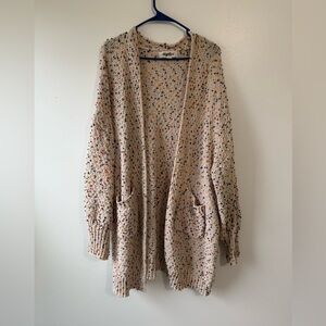 Speckled Knit Open Cardigan
